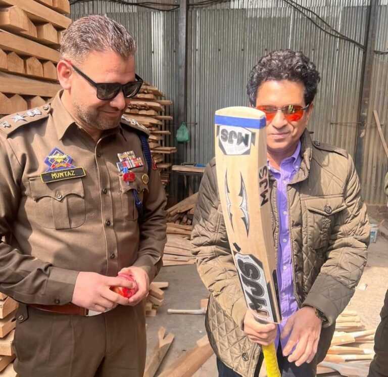 Former legendary cricketer Sachin Tendulkar visits bat manufacturing factory in Pulwama