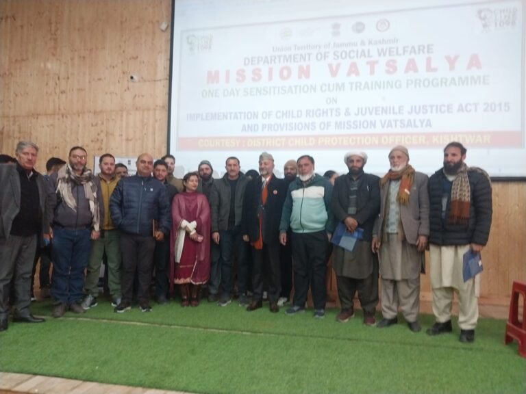 DCPU Kishtwar hosts Sensitisation cum training programme on ‘Child Rights’ and ‘Juvenile Justice Act’
