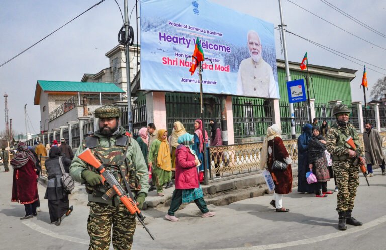 Hundreds throng Srinagar’s Bakshi stadium to attend PM Modi’s rally during his Kashmir visit